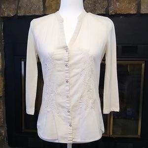 Lauren Conrad Button Down Shirt Cream Size S